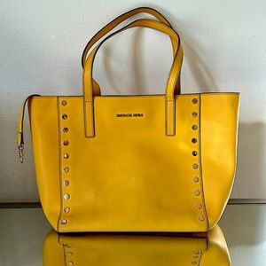 Michael Kors yellow leather tote